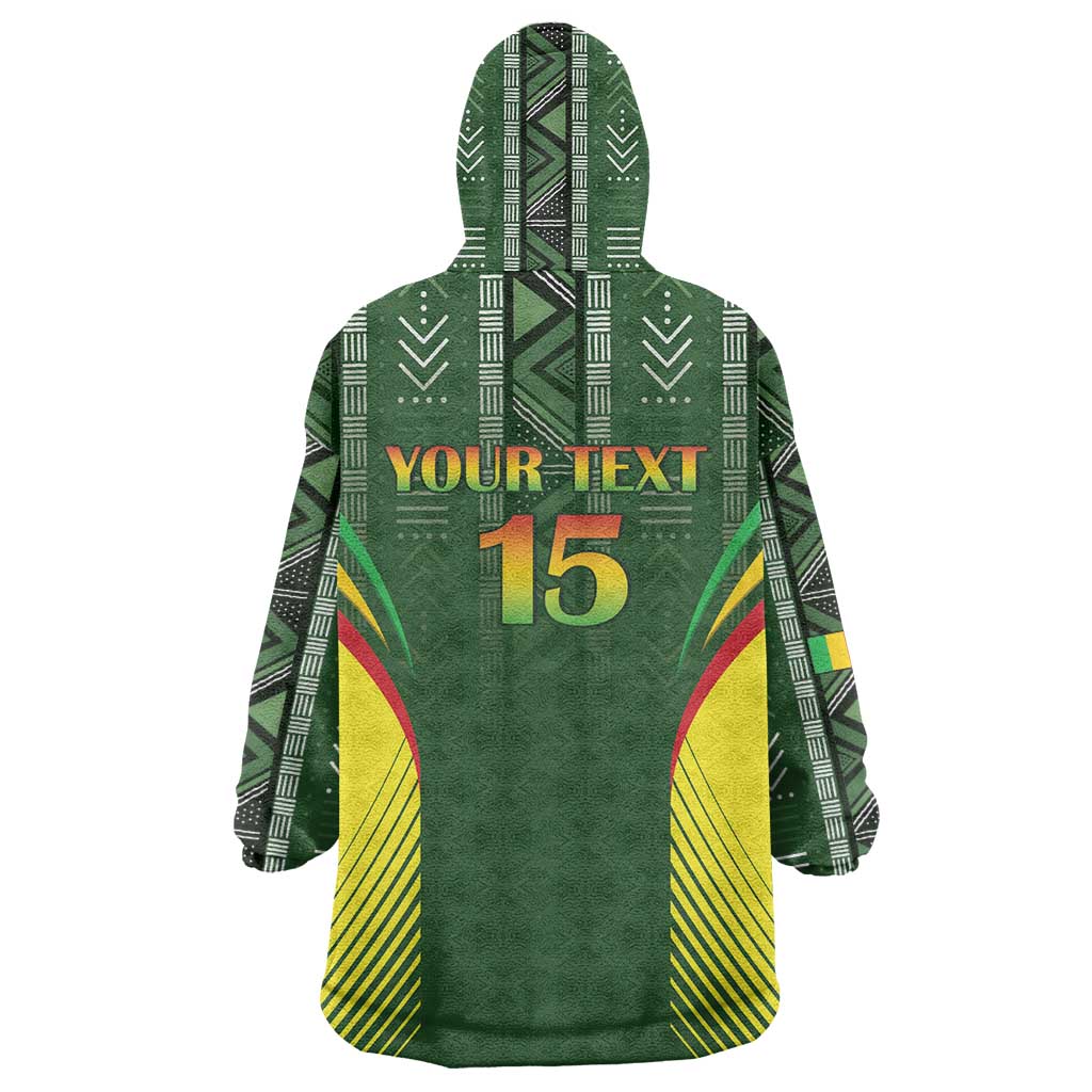 Custom Mali Football Wearable Blanket Hoodie Go Champions Les Aigles - Wonder Print Shop
