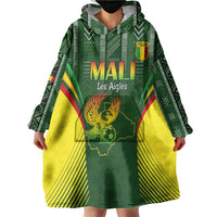 Custom Mali Football Wearable Blanket Hoodie Go Champions Les Aigles - Wonder Print Shop