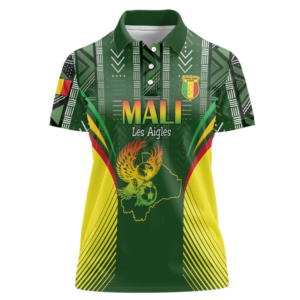 Custom Mali Football Women Polo Shirt Go Champions Les Aigles - Wonder Print Shop