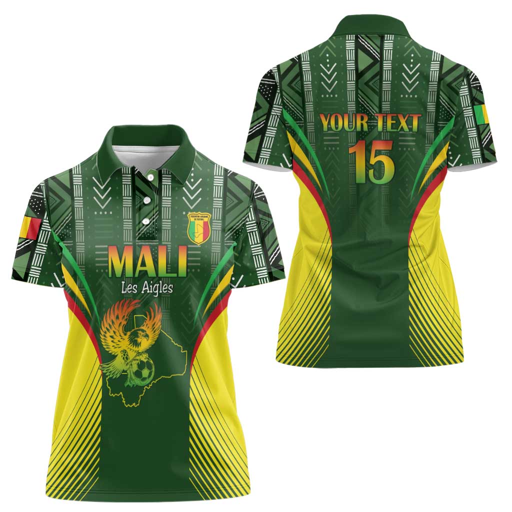 Custom Mali Football Women Polo Shirt Go Champions Les Aigles - Wonder Print Shop