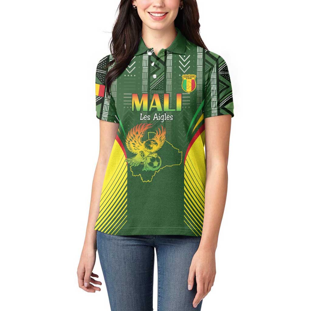 Custom Mali Football Women Polo Shirt Go Champions Les Aigles - Wonder Print Shop