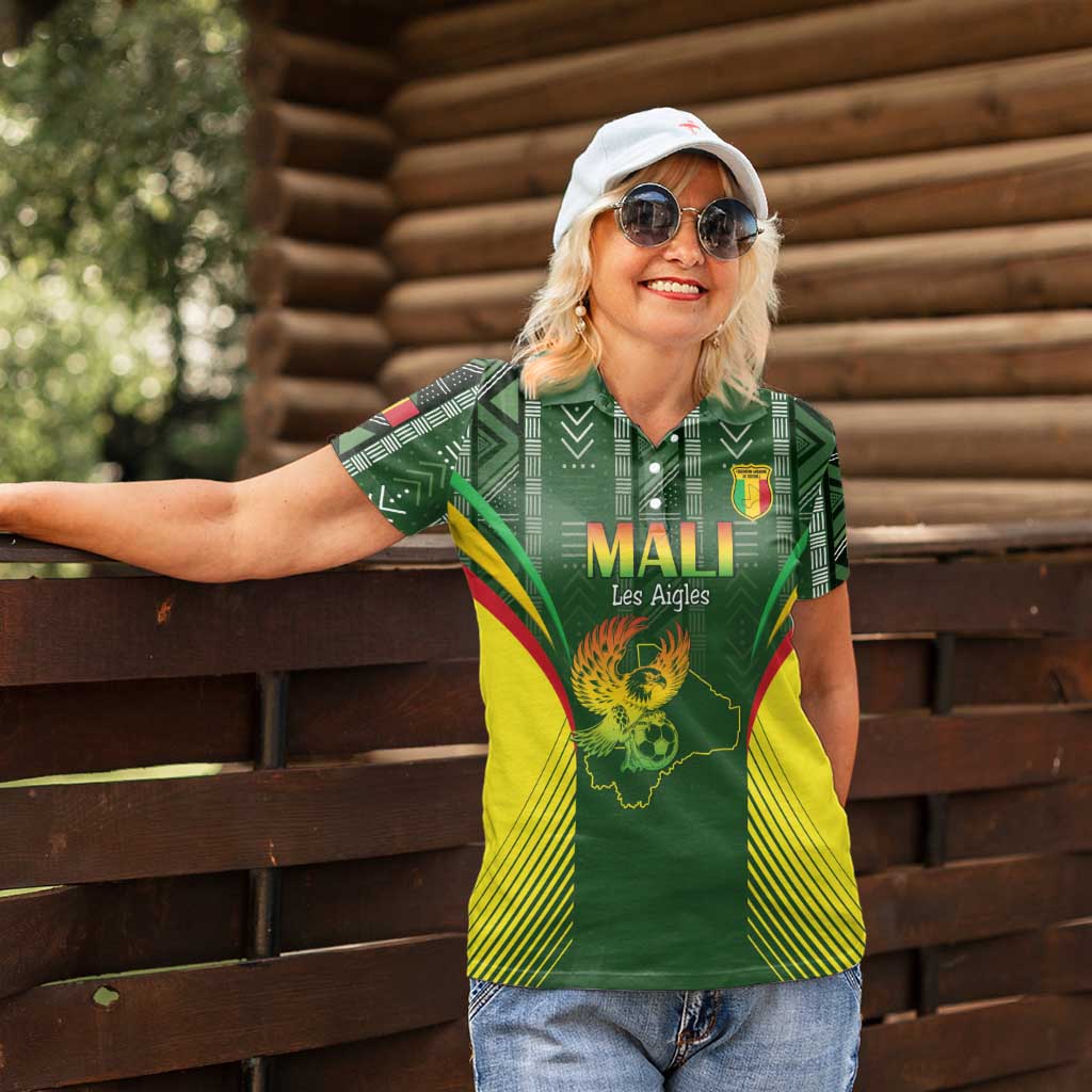 Custom Mali Football Women Polo Shirt Go Champions Les Aigles - Wonder Print Shop