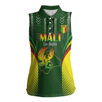 Custom Mali Football Women Sleeveless Polo Shirt Go Champions Les Aigles - Wonder Print Shop