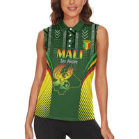 Custom Mali Football Women Sleeveless Polo Shirt Go Champions Les Aigles - Wonder Print Shop