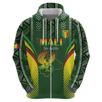 Custom Mali Football Zip Hoodie Go Champions Les Aigles - Wonder Print Shop
