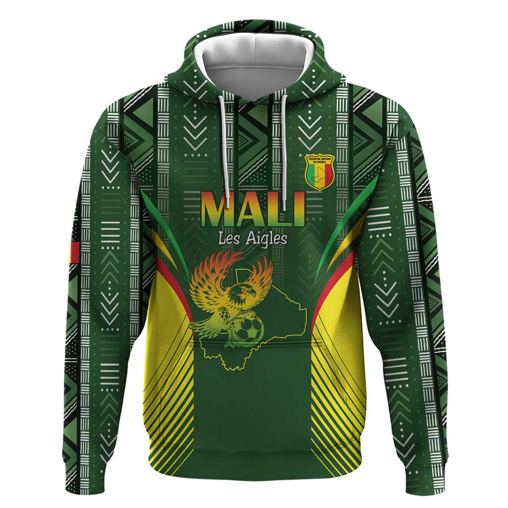 Custom Mali Football Zip Hoodie Go Champions Les Aigles - Wonder Print Shop