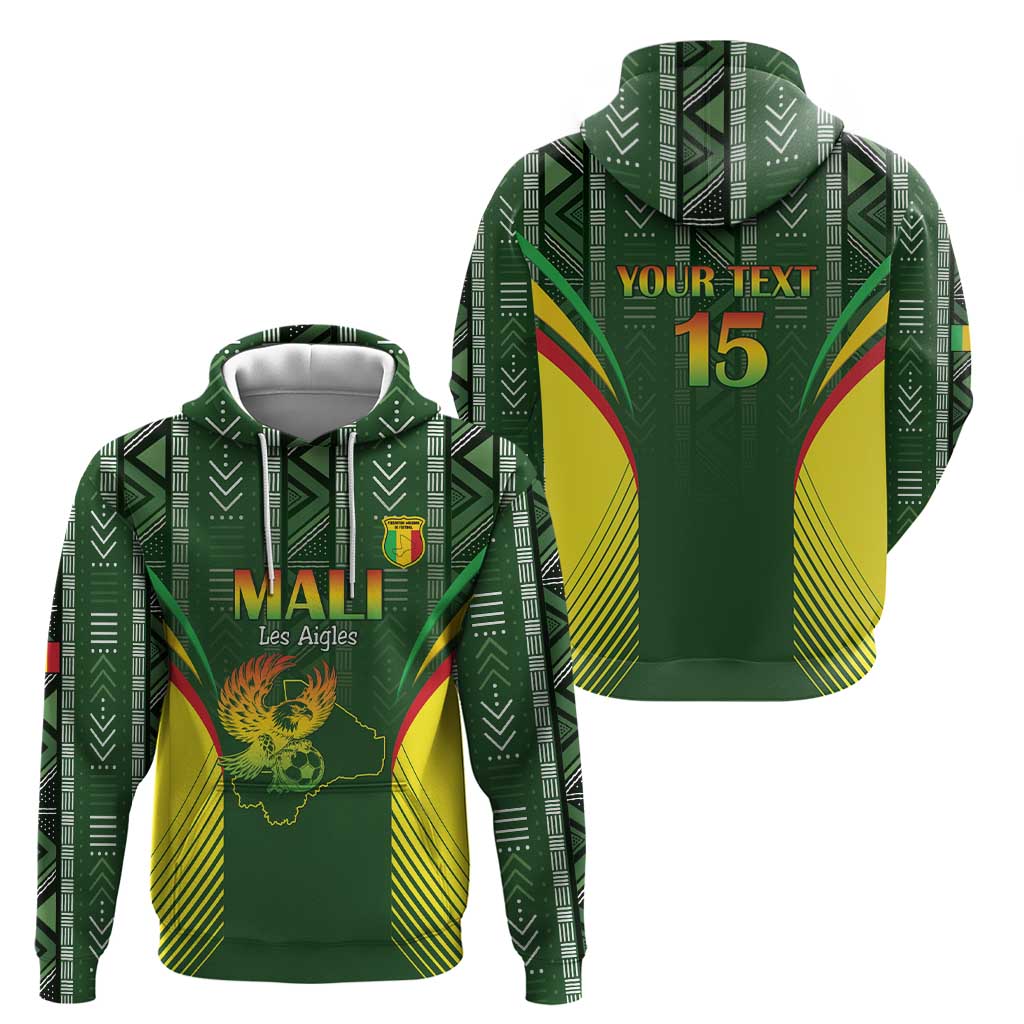 Custom Mali Football Zip Hoodie Go Champions Les Aigles - Wonder Print Shop