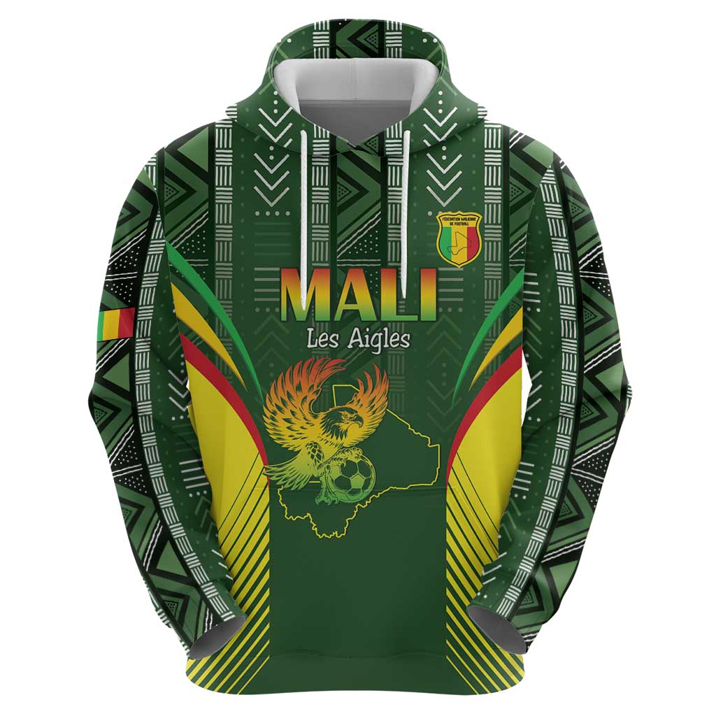 Custom Mali Football Zip Hoodie Go Champions Les Aigles - Wonder Print Shop