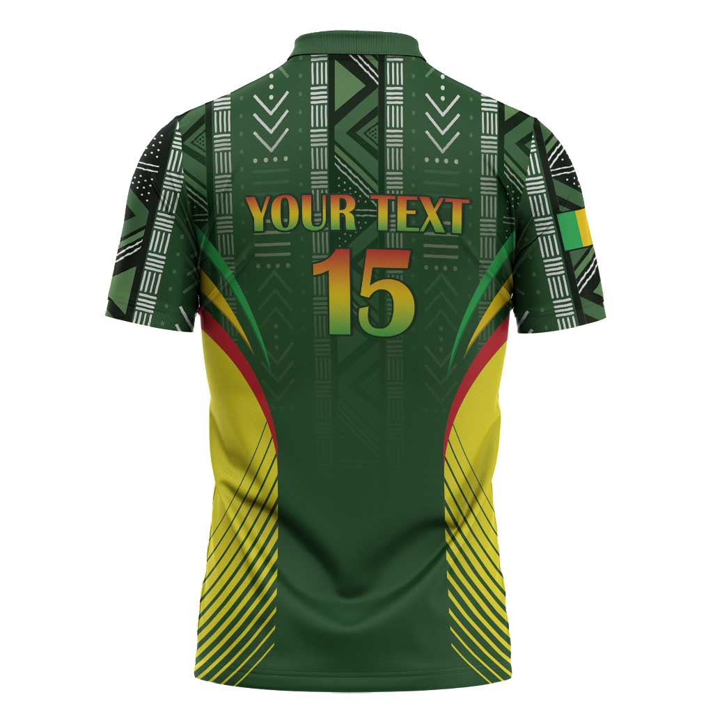 Custom Mali Football Zipper Polo Shirt Go Champions Les Aigles - Wonder Print Shop