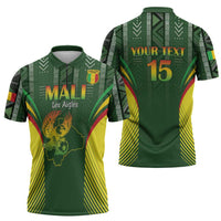 Custom Mali Football Zipper Polo Shirt Go Champions Les Aigles - Wonder Print Shop