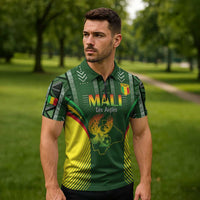 Custom Mali Football Zipper Polo Shirt Go Champions Les Aigles - Wonder Print Shop