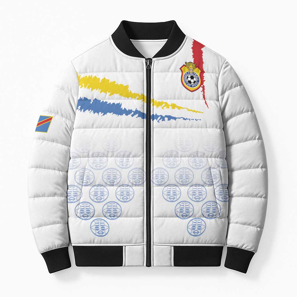 Custom DR Congo Football Bomber Puffer Jacket Road To Champions - Wonder Print Shop