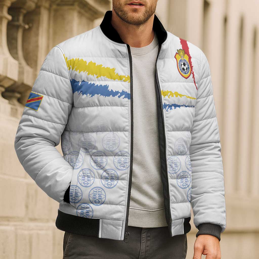 Custom DR Congo Football Bomber Puffer Jacket Road To Champions - Wonder Print Shop