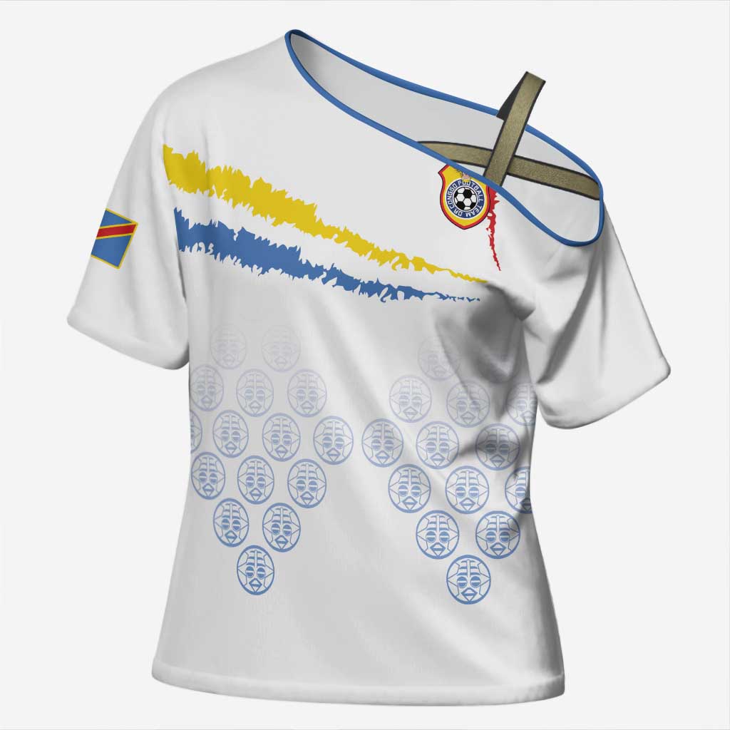 Custom DR Congo Football Cross Shoulder Shirt Road To Champions - Wonder Print Shop