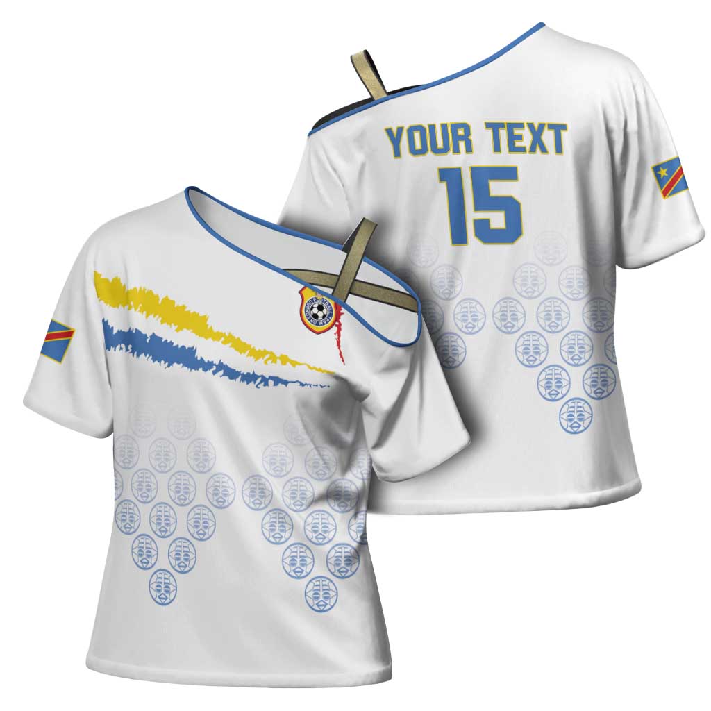 Custom DR Congo Football Cross Shoulder Shirt Road To Champions - Wonder Print Shop