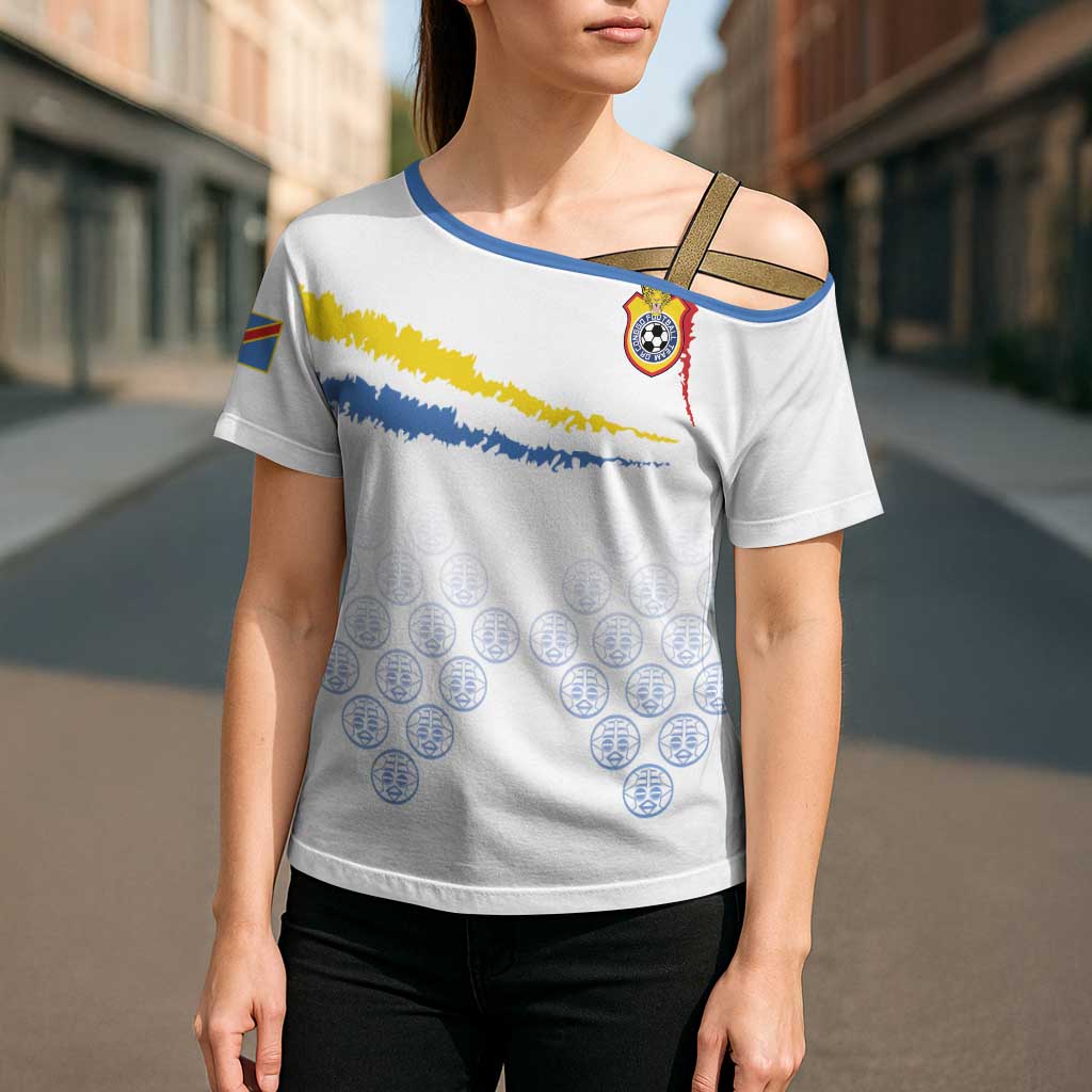 Custom DR Congo Football Cross Shoulder Shirt Road To Champions - Wonder Print Shop