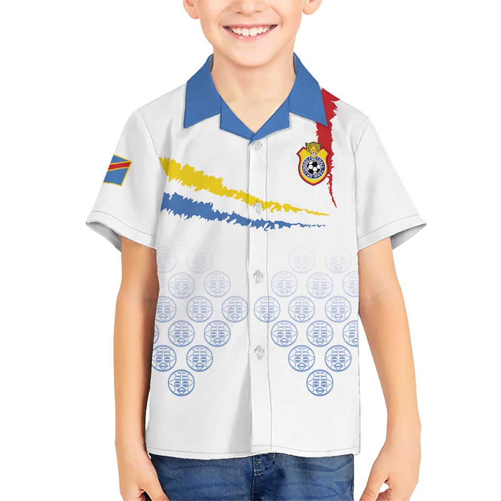 Custom DR Congo Football Kid Hawaiian Shirt Road To Champions - Wonder Print Shop