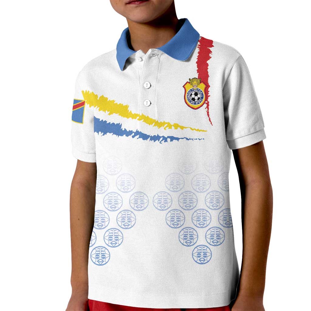 Custom DR Congo Football Kid Polo Shirt Road To Champions - Wonder Print Shop