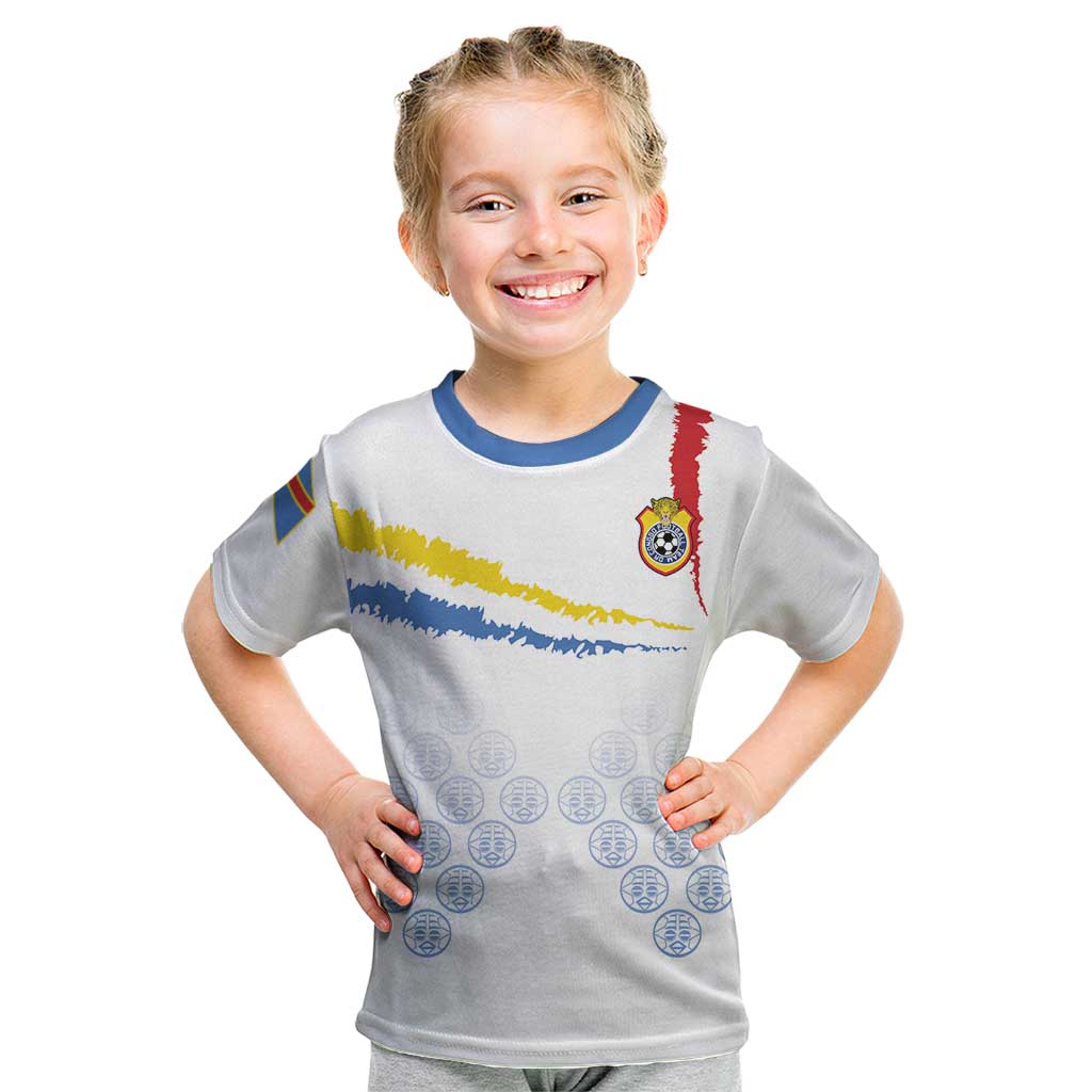 Custom DR Congo Football Kid T Shirt Road To Champions - Wonder Print Shop