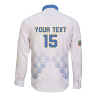 Custom DR Congo Football Long Sleeve Button Shirt Road To Champions - Wonder Print Shop