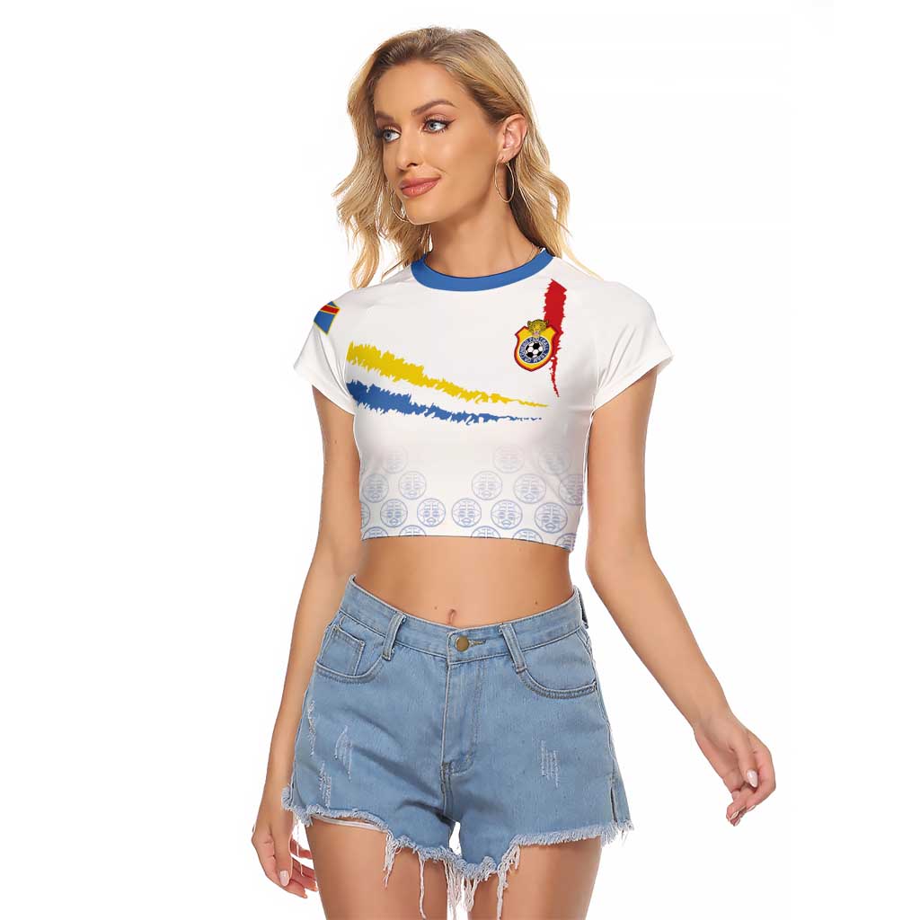 Custom DR Congo Football Raglan Cropped T Shirt Road To Champions - Wonder Print Shop