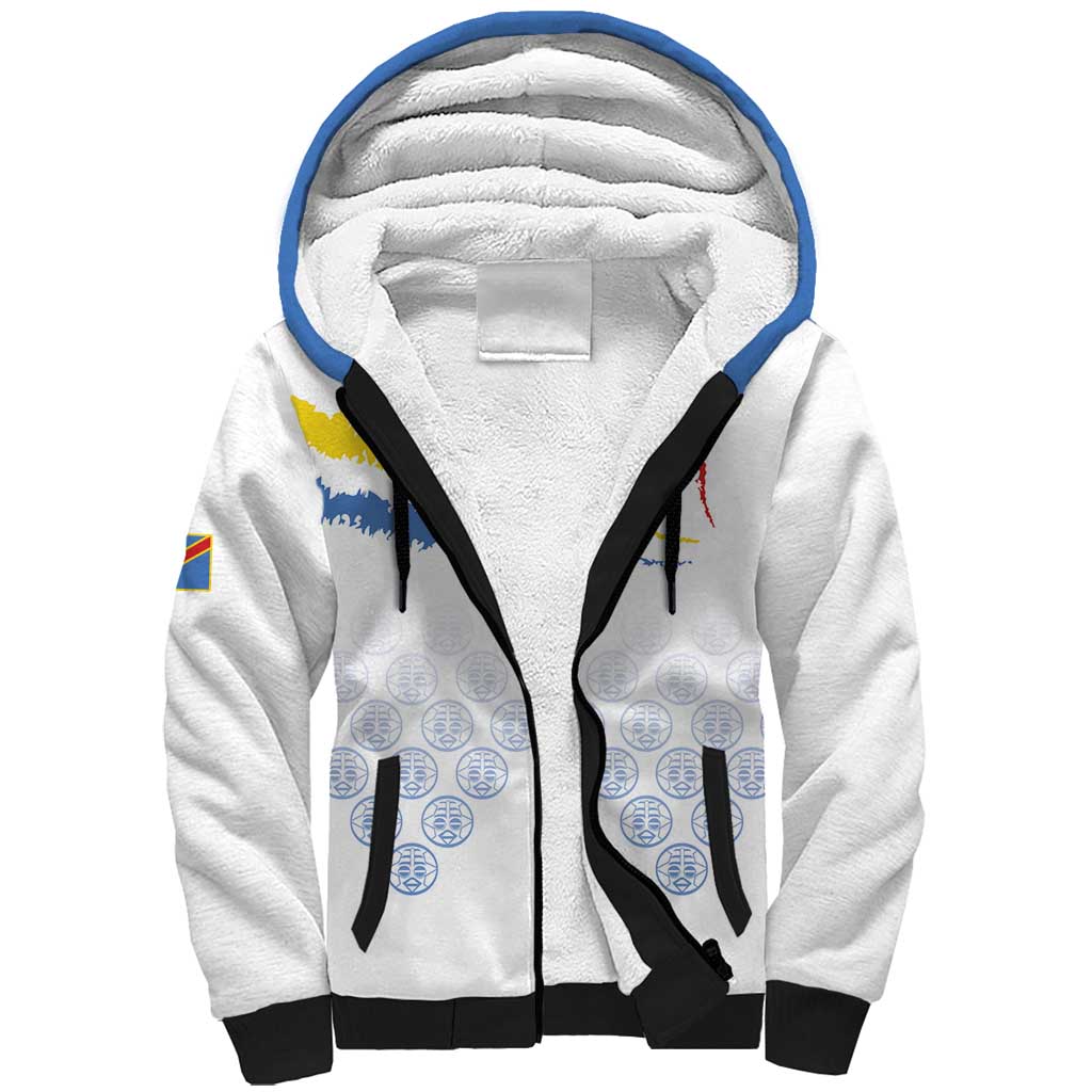 Custom DR Congo Football Sherpa Hoodie Road To Champions - Wonder Print Shop