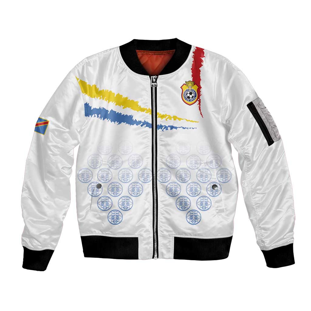 Custom DR Congo Football Sleeve Zip Bomber Jacket Road To Champions - Wonder Print Shop