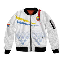 Custom DR Congo Football Sleeve Zip Bomber Jacket Road To Champions - Wonder Print Shop