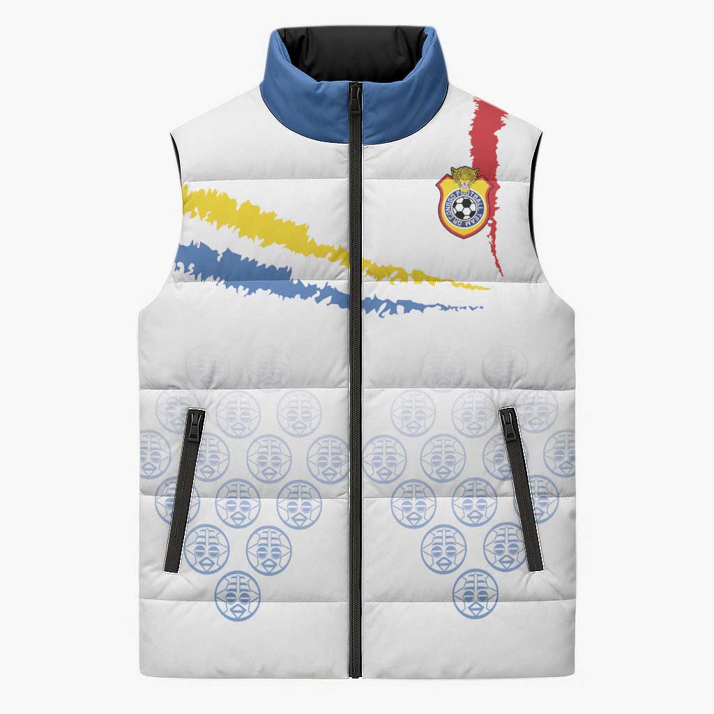 Custom DR Congo Football Sleeveless Puffer Jacket Road To Champions - Wonder Print Shop