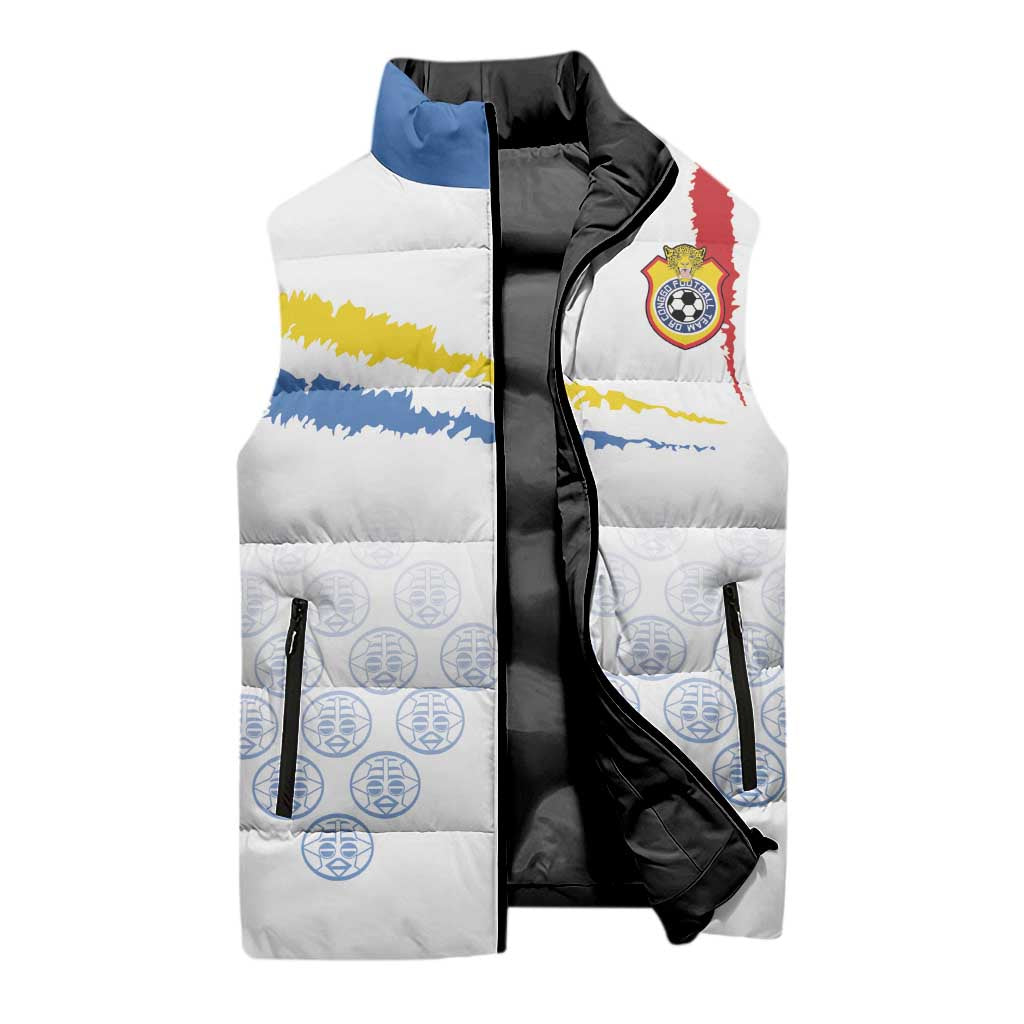Custom DR Congo Football Sleeveless Puffer Jacket Road To Champions - Wonder Print Shop