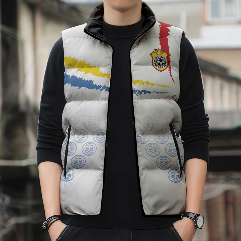 Custom DR Congo Football Sleeveless Puffer Jacket Road To Champions - Wonder Print Shop