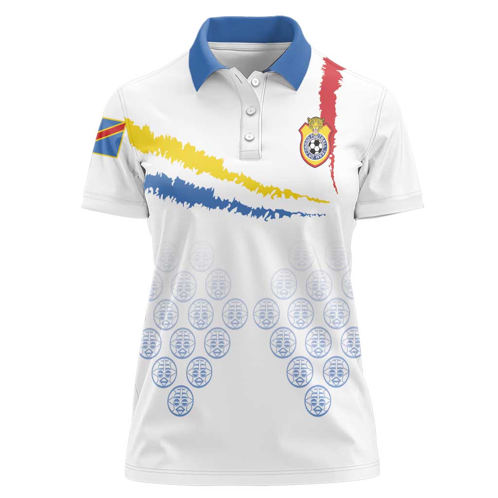 Custom DR Congo Football Women Polo Shirt Road To Champions - Wonder Print Shop