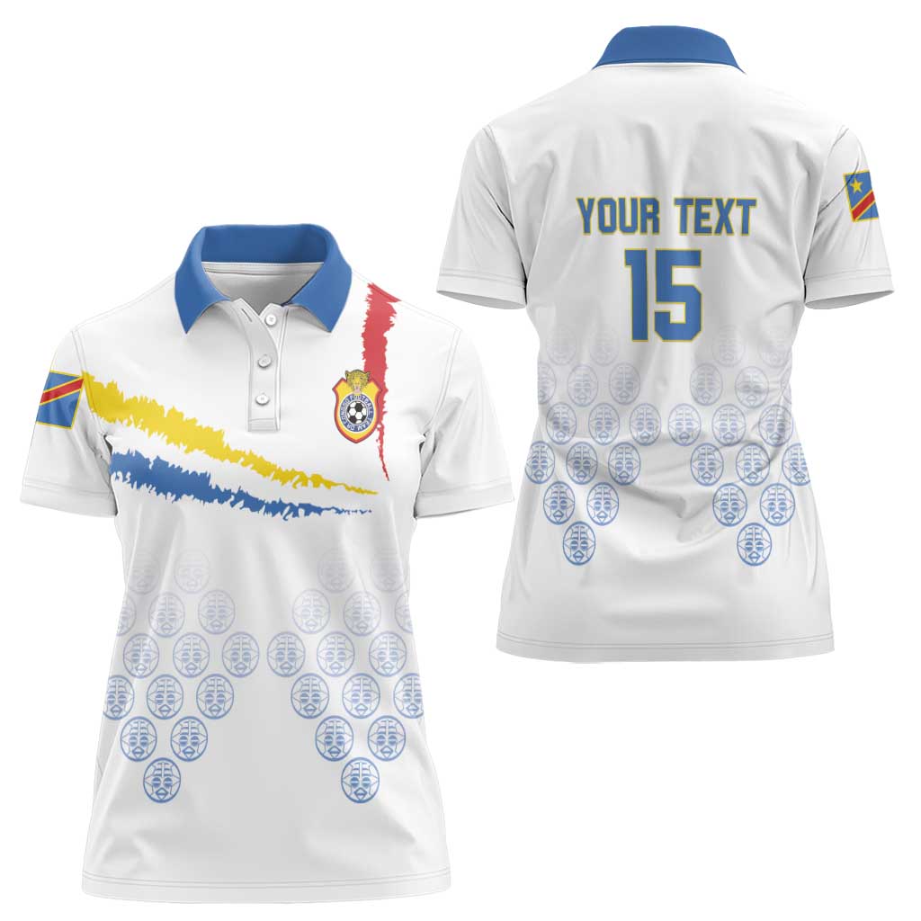 Custom DR Congo Football Women Polo Shirt Road To Champions - Wonder Print Shop
