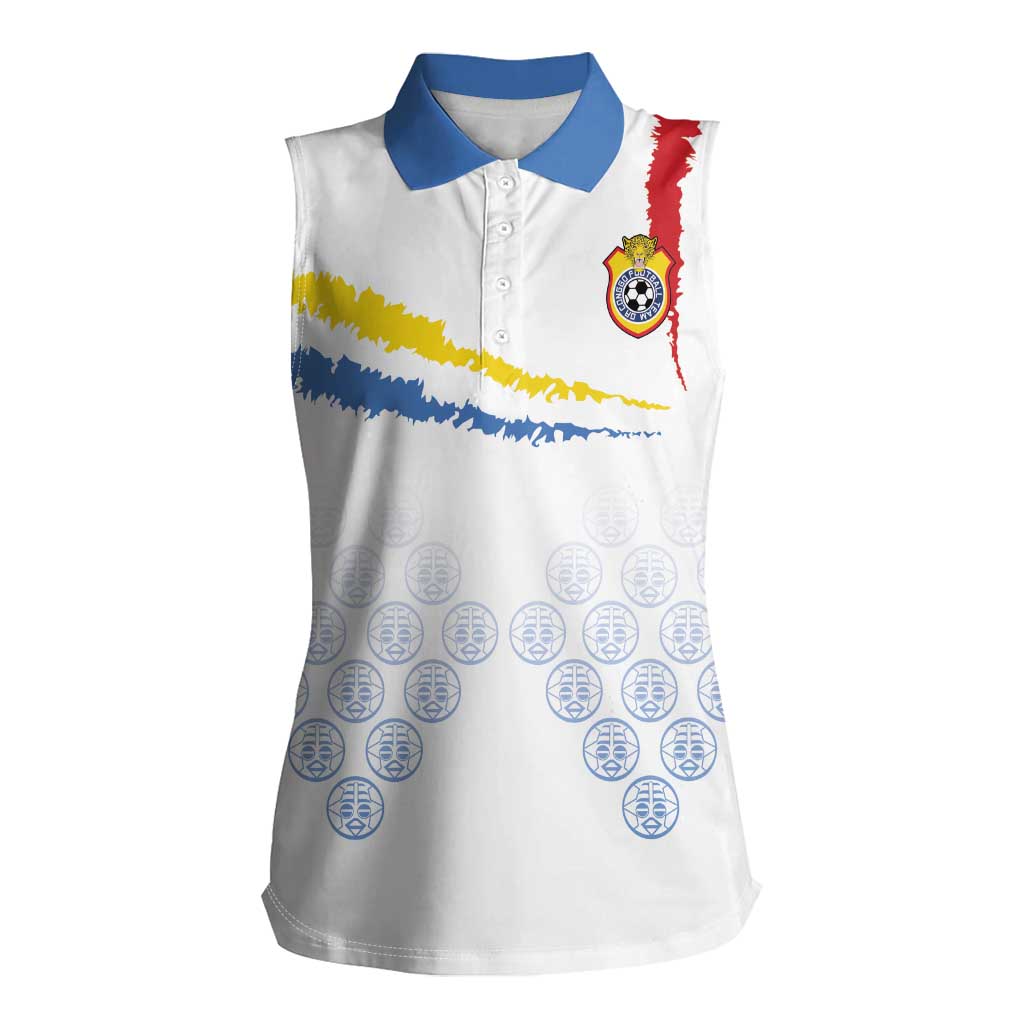 Custom DR Congo Football Women Sleeveless Polo Shirt Road To Champions - Wonder Print Shop