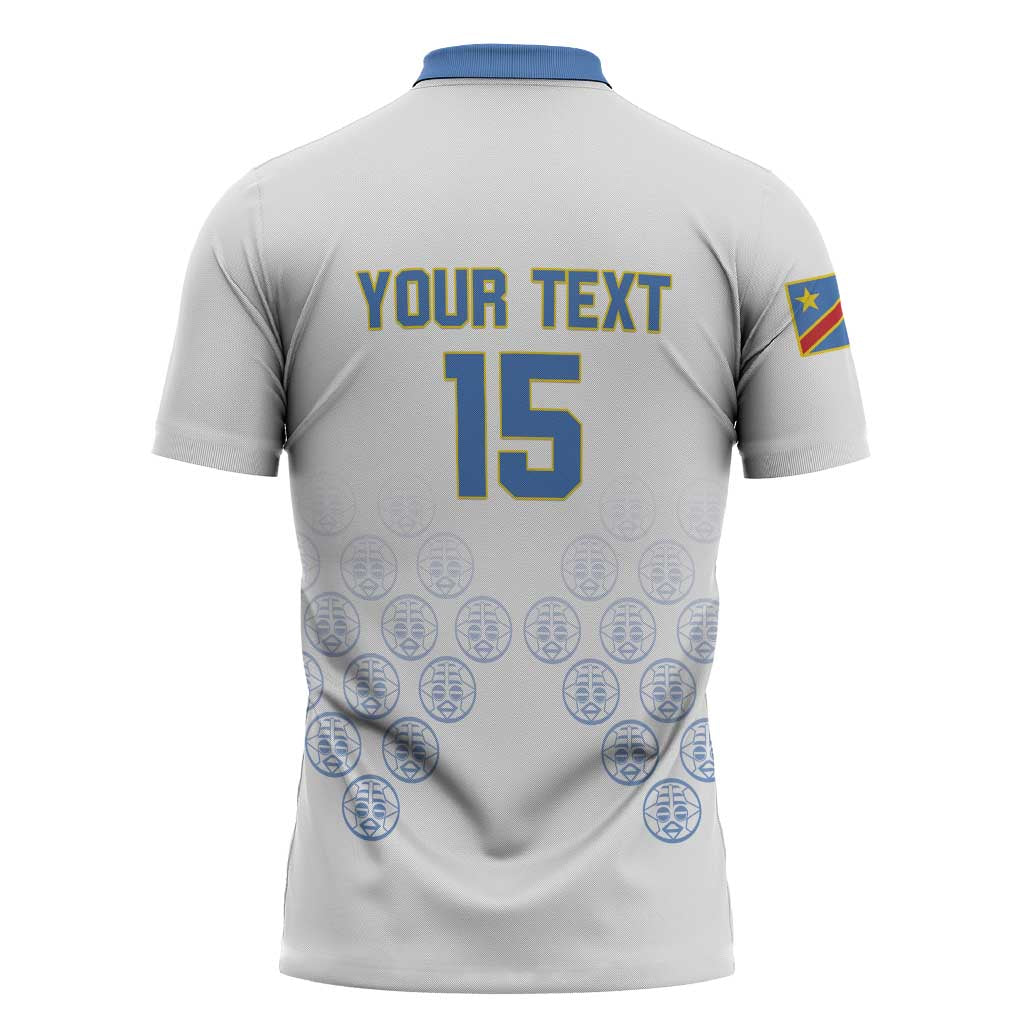 Custom DR Congo Football Zipper Polo Shirt Road To Champions - Wonder Print Shop
