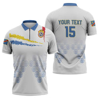 Custom DR Congo Football Zipper Polo Shirt Road To Champions - Wonder Print Shop