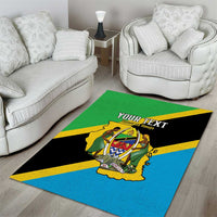 Personalised Tanzania Union Day Area Rug Coat Of Arms With Map
