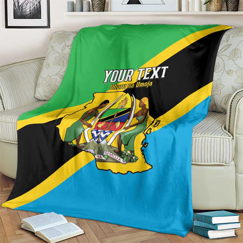 Personalised Tanzania Union Day Blanket Coat Of Arms With Map