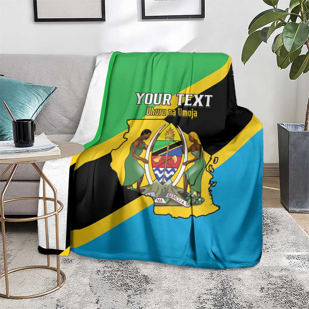 Personalised Tanzania Union Day Blanket Coat Of Arms With Map