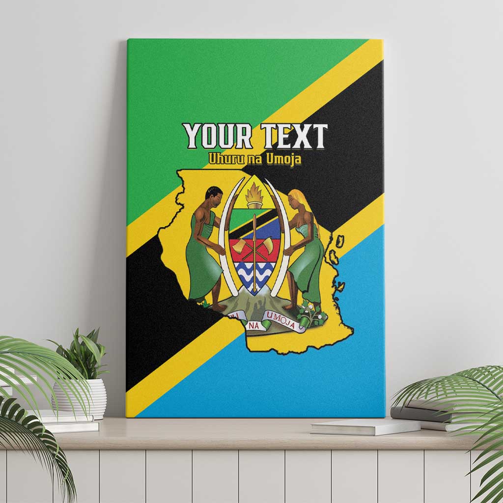 Personalised Tanzania Union Day Canvas Wall Art Coat Of Arms With Map