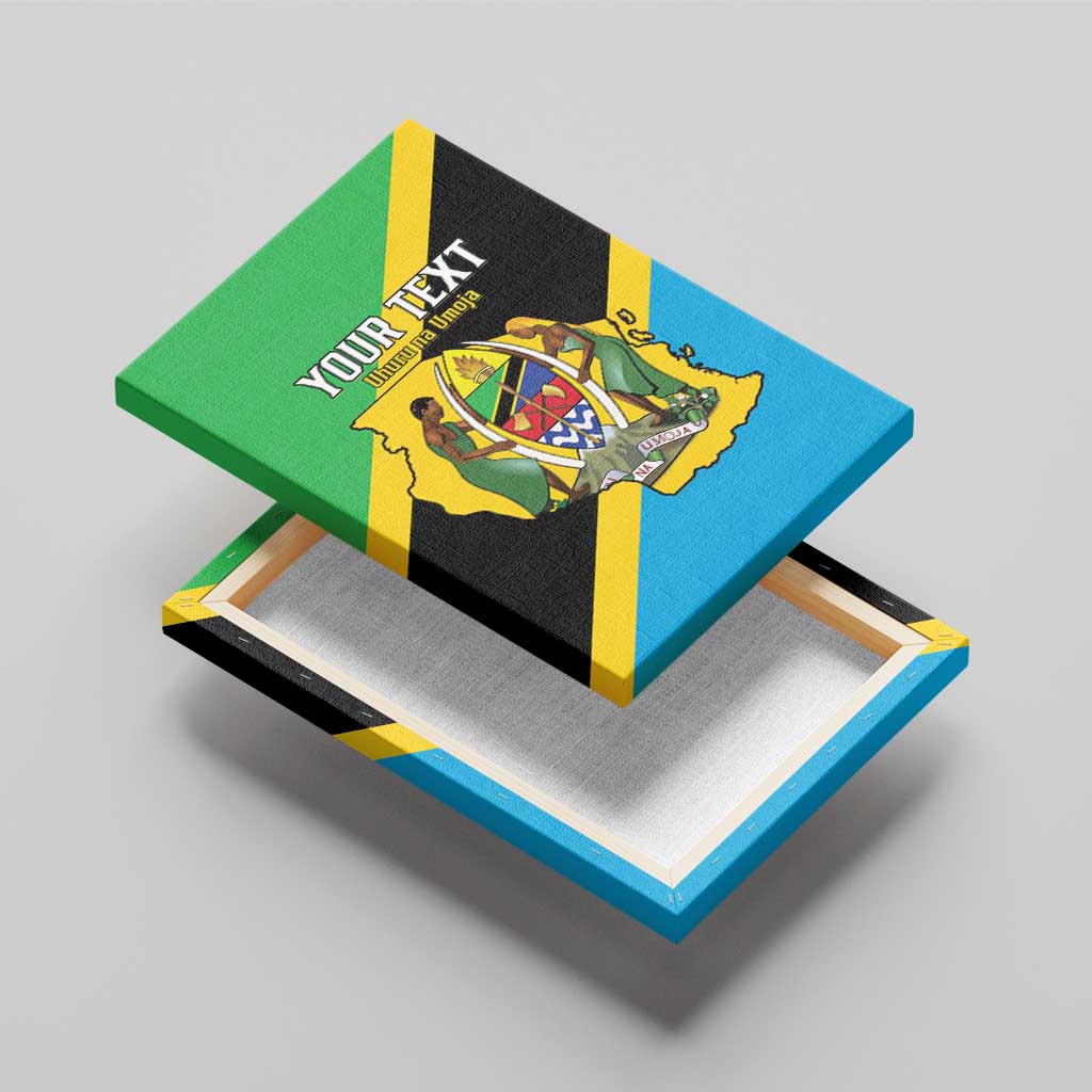 Personalised Tanzania Union Day Canvas Wall Art Coat Of Arms With Map