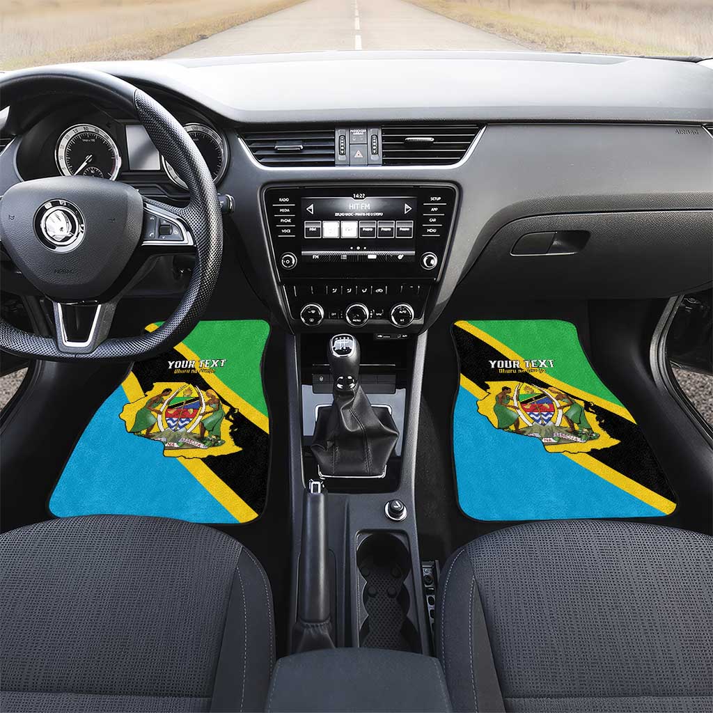 Personalised Tanzania Union Day Car Mats Coat Of Arms With Map