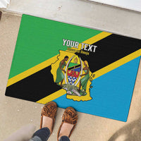 Personalised Tanzania Union Day Rubber Doormat Coat Of Arms With Map