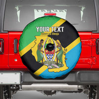 Personalised Tanzania Union Day Spare Tire Cover Coat Of Arms With Map