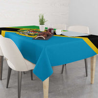 Personalised Tanzania Union Day Tablecloth Coat Of Arms With Map