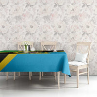 Personalised Tanzania Union Day Tablecloth Coat Of Arms With Map
