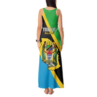 Personalised Tanzania Union Day Tank Maxi Dress Coat Of Arms With Map