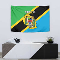 Personalised Tanzania Union Day Tapestry Coat Of Arms With Map
