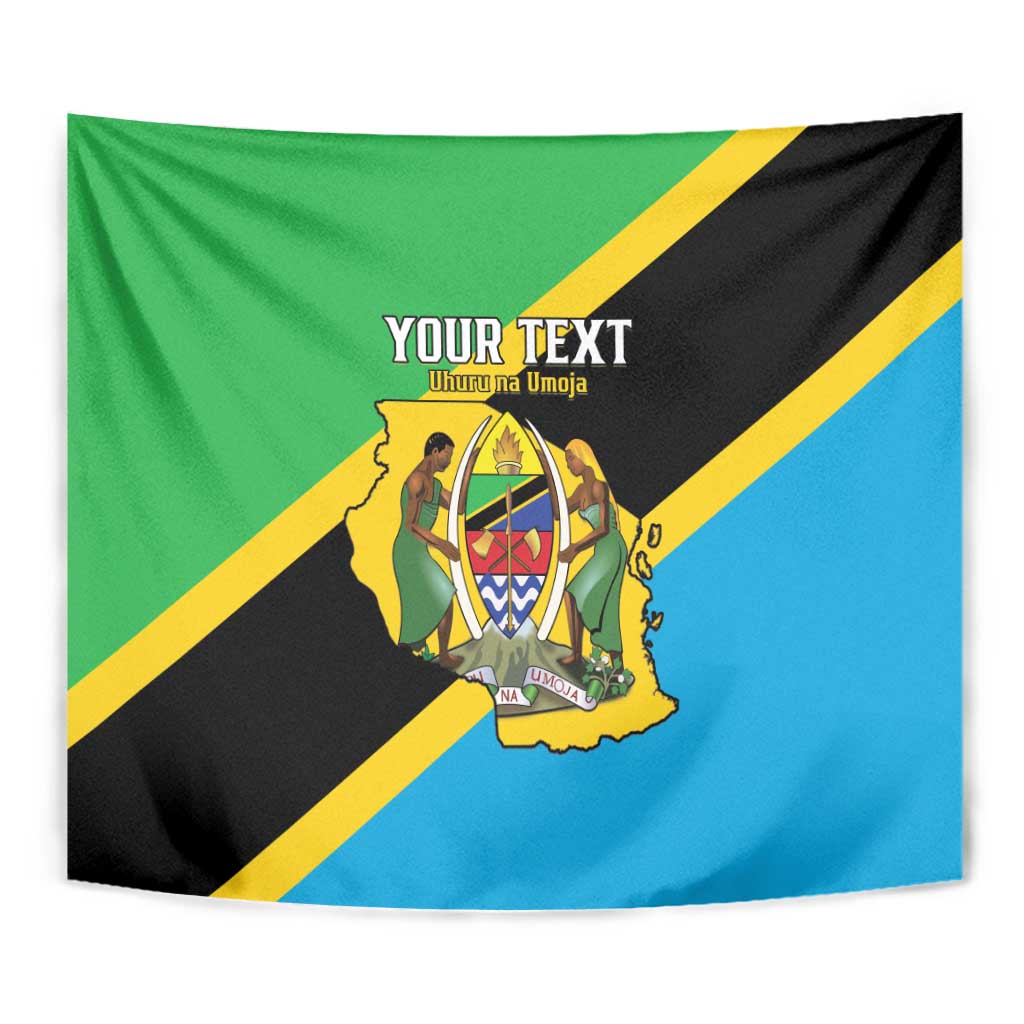 Personalised Tanzania Union Day Tapestry Coat Of Arms With Map