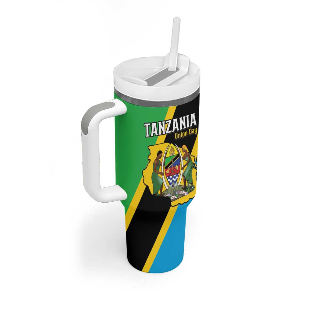 Personalised Tanzania Union Day Tumbler With Handle Coat Of Arms With Map